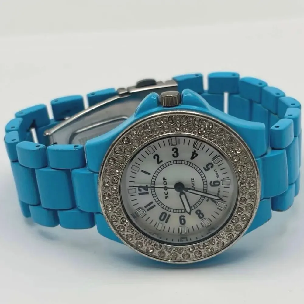 Silver & Blue Scoop Watch